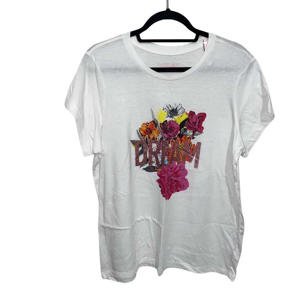 Victoria's Secret Floral"Dream" Tee Sz XL NWT